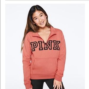Pink Quarter Zip Sweater